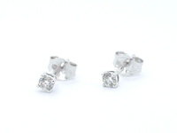 Witgouden oorbellen met natuurlijke diamant - afbeelding 6 van  9