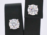 Witgouden oorbellen met natuurlijke diamanten 1.51 carat (gia gecertificeerd) - afbeelding 1 van  12