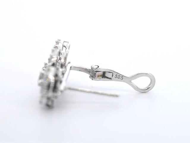 Witgouden oorbellen met natuurlijke diamanten 1.60 carat - afbeelding 5 van  8