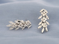 Witgouden oorbellen met natuurlijke diamanten 1.60 carat - afbeelding 3 van  10