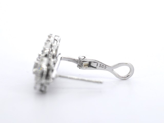 Witgouden oorbellen met natuurlijke diamanten 1.60 carat - afbeelding 6 van  10