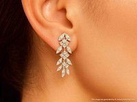 Witgouden oorbellen met natuurlijke diamanten 1.60 carat - afbeelding 9 van  10