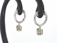 Witgouden oorbellen met natuurlijke diamanten - afbeelding 5 van  10