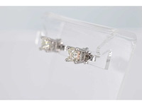 Witgouden oorbellen met princess geslepen diamanten 1.50 carat - afbeelding 4 van  5