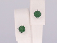 Witgouden oorbellen met smaragd - afbeelding 1 van  10