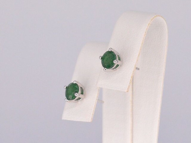 Witgouden oorbellen met smaragd - afbeelding 4 van  10