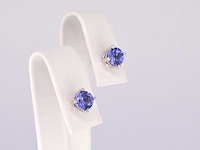 Witgouden oorbellen met tanzaniet - afbeelding 5 van  9