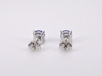 Witgouden oorbellen met tanzaniet - afbeelding 6 van  10