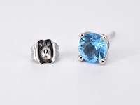 Witgouden oorbellen met topaas - afbeelding 7 van  9