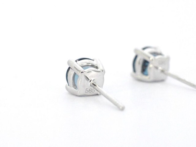 Witgouden oorbellen met topaas - afbeelding 10 van  11