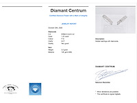 Witgouden oorbellen met vijf chatons met diamanten - afbeelding 3 van  9