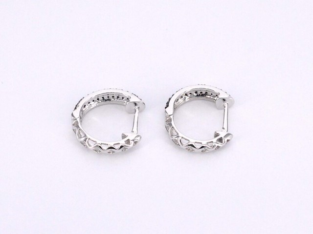 Witgouden oorbellen met zwarte diamant - afbeelding 7 van  9