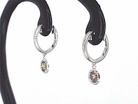 Witgouden oorbellen natuurlijke diamanten - afbeelding 4 van  9