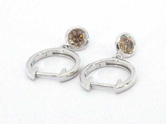 Witgouden oorbellen natuurlijke diamanten - afbeelding 8 van  9