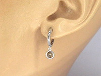 Witgouden oorbellen natuurlijke diamanten - afbeelding 2 van  9