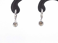 Witgouden oorbellen natuurlijke diamanten - afbeelding 5 van  9