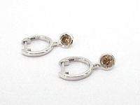 Witgouden oorbellen natuurlijke diamanten - afbeelding 6 van  9