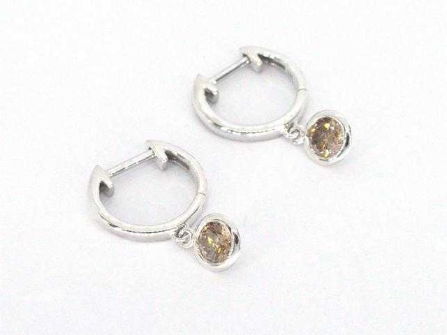 Witgouden oorbellen natuurlijke diamanten - afbeelding 7 van  9