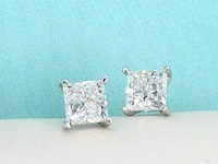 Witgouden oorbellen prinses diamant 4.00 ct