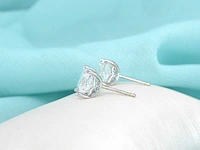 Witgouden oorbellen prinses diamant 4.00 ct - afbeelding 2 van  8