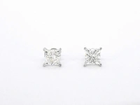 Witgouden oorbellen prinses diamant 4.00 ct - afbeelding 4 van  8