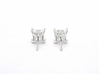 Witgouden oorbellen prinses diamant 4.00 ct - afbeelding 6 van  8
