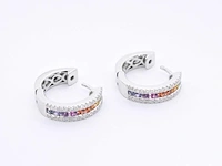 Witgouden oorbellen saffier 0.35 ct - afbeelding 6 van  9
