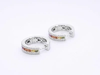 Witgouden oorbellen saffier 0.35 ct - afbeelding 7 van  9