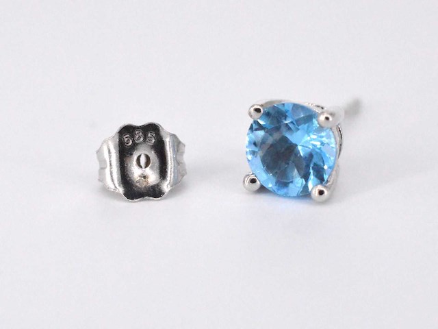 Witgouden oorbellen topaas - afbeelding 8 van  9