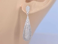 Witgouden oorhanger diamant - afbeelding 2 van  8