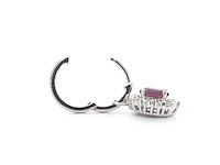 Witgouden oorhangers met natuurlijke diamanten en robijnen - afbeelding 6 van  10