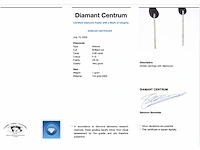Witgouden oorhangers rij diamant - afbeelding 3 van  8