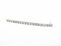 Witgouden oorhangers rij diamant - afbeelding 5 van  8