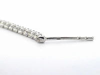 Witgouden oorhangers rij diamant - afbeelding 6 van  8