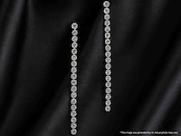Witgouden oorhangers rij diamant - afbeelding 8 van  8