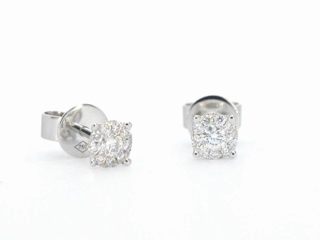 Witgouden oorknoppen diamant 0.30 ct - afbeelding 4 van  11