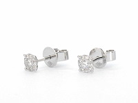 Witgouden oorknoppen met diamant - afbeelding 9 van  10