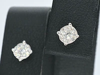 Witgouden oorknoppen met diamant - afbeelding 3 van  9