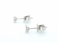Witgouden oorknoppen met diamant - afbeelding 5 van  9