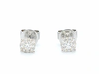 Witgouden oorknoppen met diamant - afbeelding 6 van  9