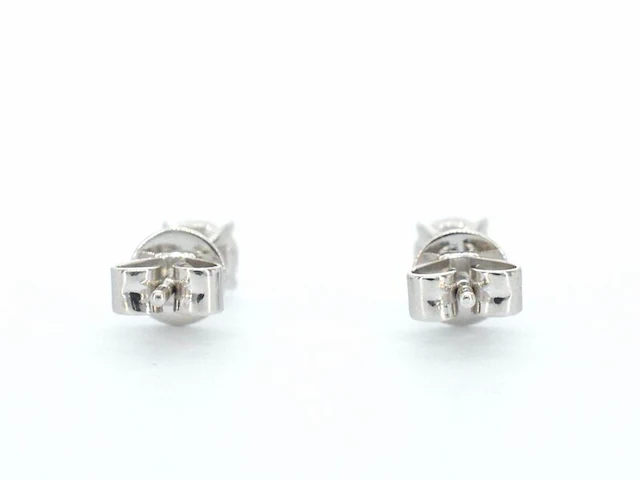 Witgouden oorknoppen met diamant - afbeelding 7 van  9