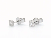Witgouden oorknoppen met diamant - afbeelding 8 van  9