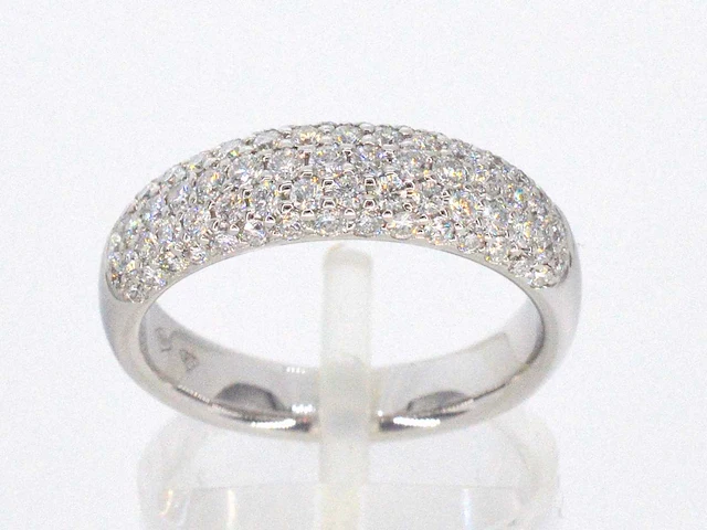 Witgouden pavé ring diamant 0.90 ct - afbeelding 1 van  11
