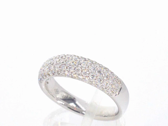 Witgouden pavé ring diamant 0.90 ct - afbeelding 6 van  11