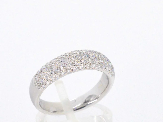 Witgouden pavé ring diamant 0.90 ct - afbeelding 7 van  11