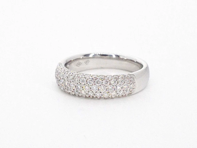Witgouden pavé ring diamant 0.90 ct - afbeelding 11 van  11