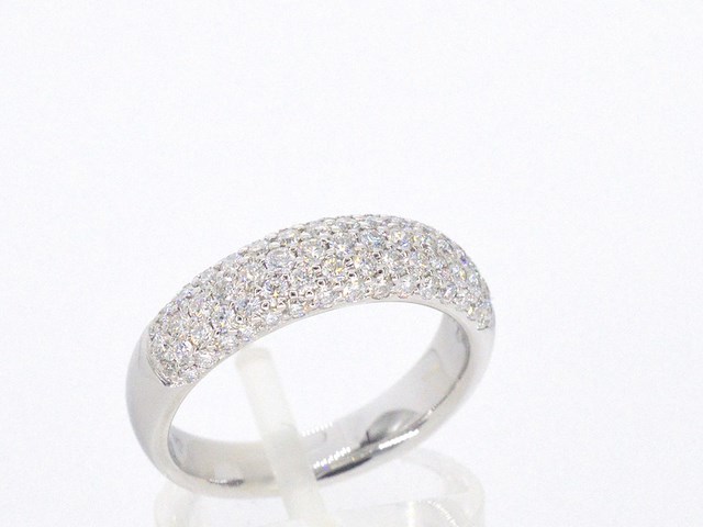 Witgouden pave ring met diamanten 0.90 carat - afbeelding 5 van  10