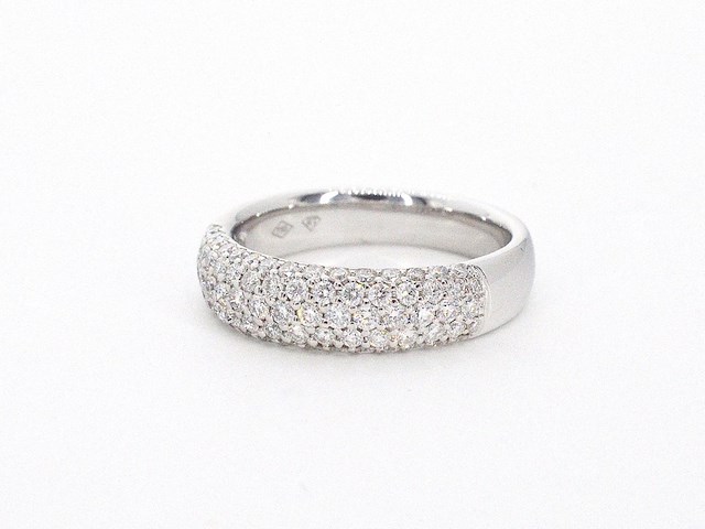 Witgouden pave ring met diamanten 0.90 carat - afbeelding 9 van  10