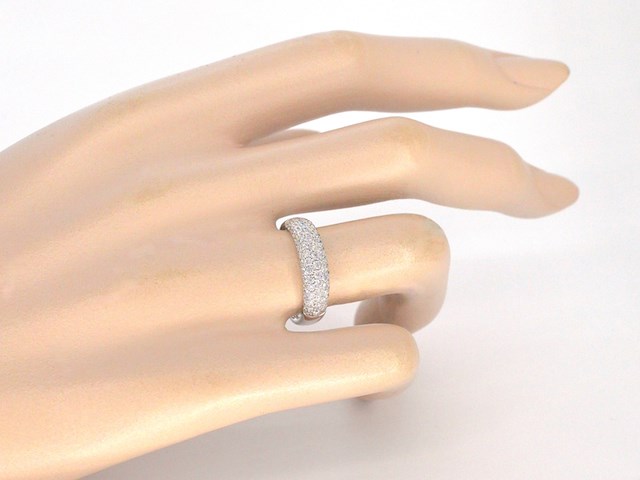 Witgouden pave ring met diamanten 0.90 carat - afbeelding 5 van  12