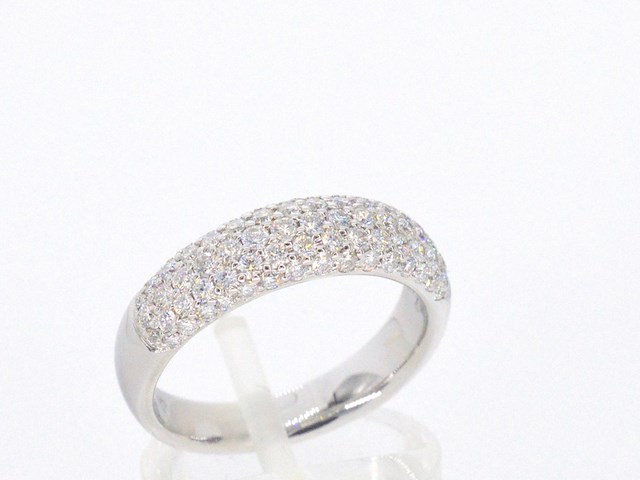 Witgouden pave ring met diamanten 0.90 carat - afbeelding 7 van  12